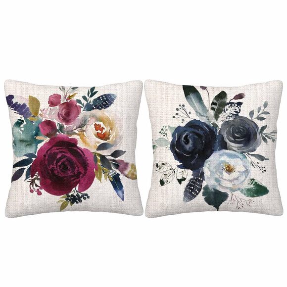 Other - 1033 Watercolor Rose Throw Pillow Covers Set of 2,Boho Floral Roses Flower